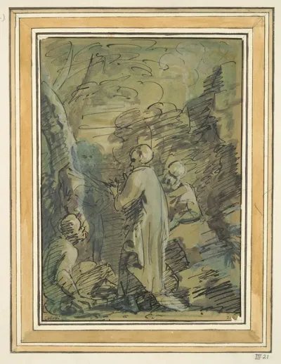 Four Figures Near A Tree