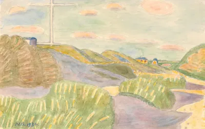 Fra Vejlby Klint Udsigt Ind Mod Land
