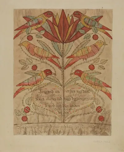 Fractur Drawing Birth Certificate