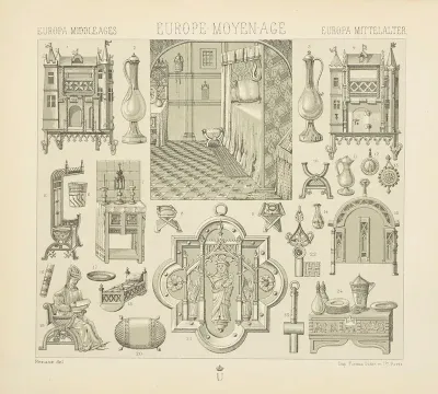 France Bassin Du Rhin Flandre Interieur Meubles Objets Mobiliers Ustensiles Etc