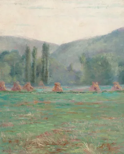French Landscape With Haystacks