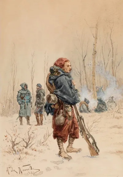 French Soldiers In Camp