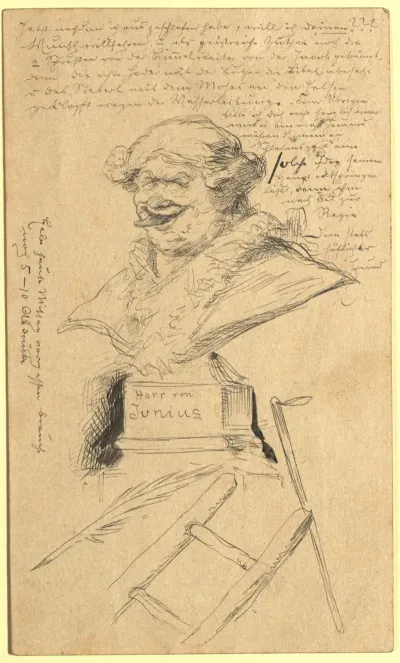 Friedrich Stern Herr Von Junius Satirische Zeichnung