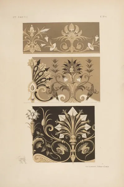 Frises Pour Etoffes Ou Papiers Peints Genre Neo Grec