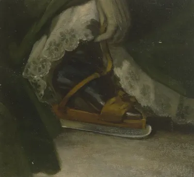 Fus Einer Dame Mit Schlittschuh