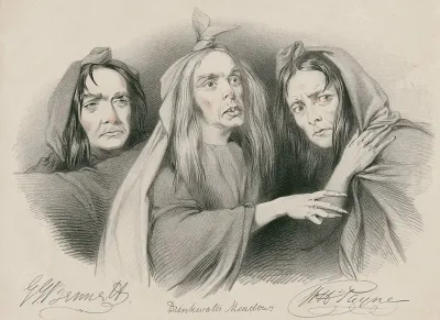 G J Bennett Drinkwater Meadows W H Payne As The Three Witches In Shakespeares Macbeth A Drum A Drum Macbeth Doth Come