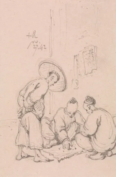 Gamblers Playing Dice