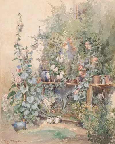 Gartenstilllben Mit Katzchen
