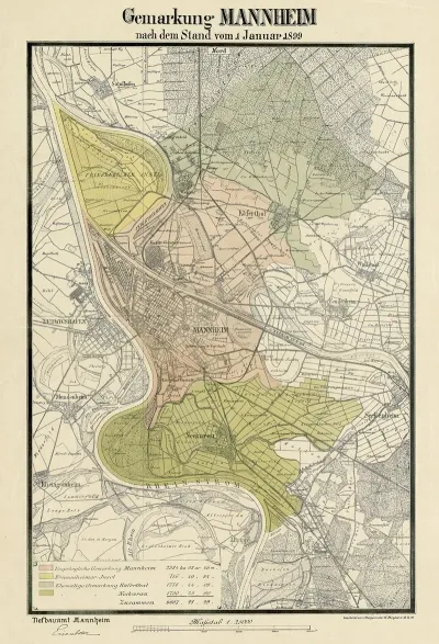 Gemarkung Mannheim Nach Dem Stand Vom 1 Jan 1899