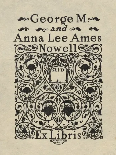 George M And Anna Lee Ames Nowell Ex Libris Inscribed