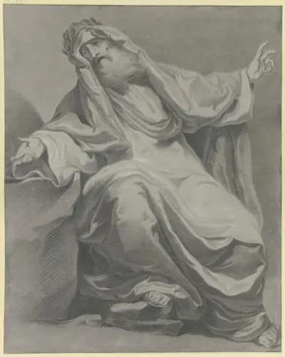 Gewandfigur Mit Einem Lorbeerkranz