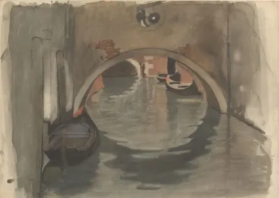Gezicht Onder Een Boogbrug Te Venetie