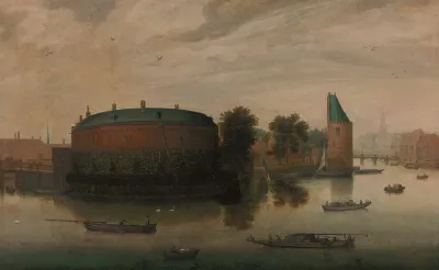 Gezicht Op De Binnen Amstel Met Het Rondeel