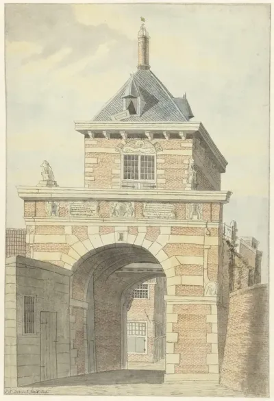 Gezicht Op De Oude Vriesche Poort Te Alkmaar