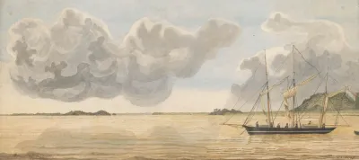 Gezicht Op De Sambas Rivier Op Borneo