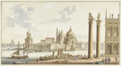 Gezicht Op De Sta Maria Della Salute Vanaf Het S Marcoplein Te Venetie