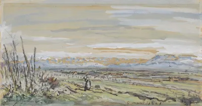 Gezicht Op Een Vlak Landschap