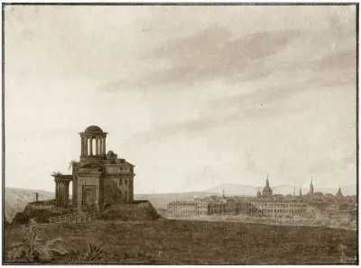 Gezicht Op Madrid Vanaf Het Buen Retiro Paleis