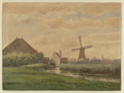 Gezicht Op Molen De Liefhebber