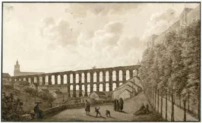 Gezicht Op Segovia Met Het Aquaduct
