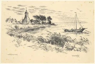 Gezicht Vanaf De Durgerdammerdijk Op Het Oude Dorpshuis Nu Woonhuis Bijnaam De Kapel