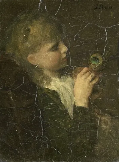 Girl With A Peacock Feather