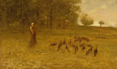 Girl With Turkeys