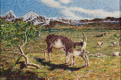 Goats Against Landscape