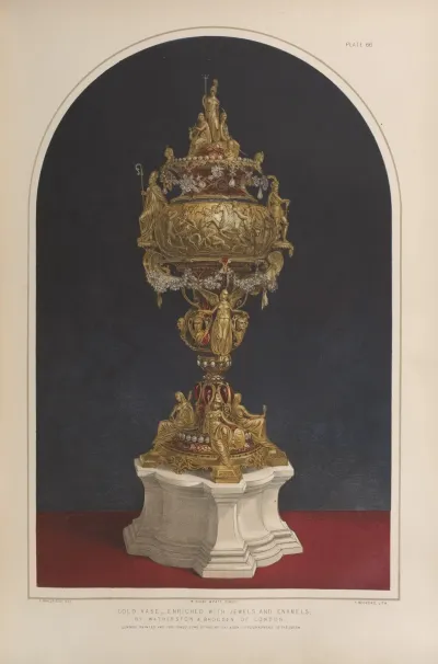Gold Vase Enriched With Jewels And Enamels