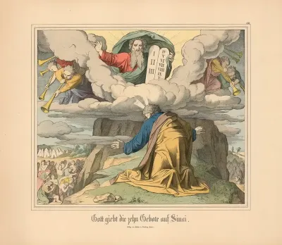 Gott Giebt Die Zehn Gebote Auf Sinai