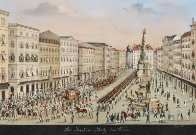 Graben In Vienna With Plague Column An Imperial Coach And A Military Event