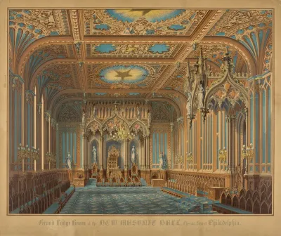 Grand Lodge Room Of The New Masonic Hall Chestnut Street Philadelphia