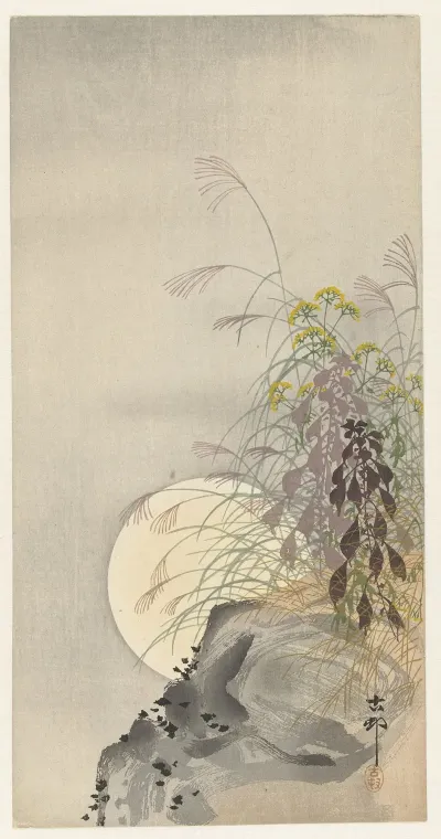Grasses At Full Moon