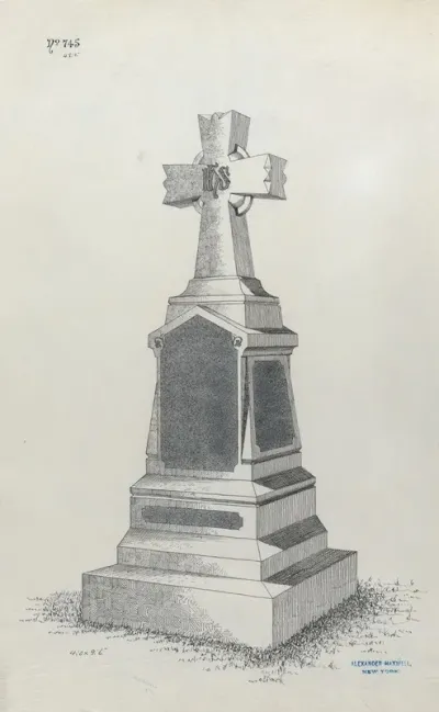 Grave Monument With Cross No 745