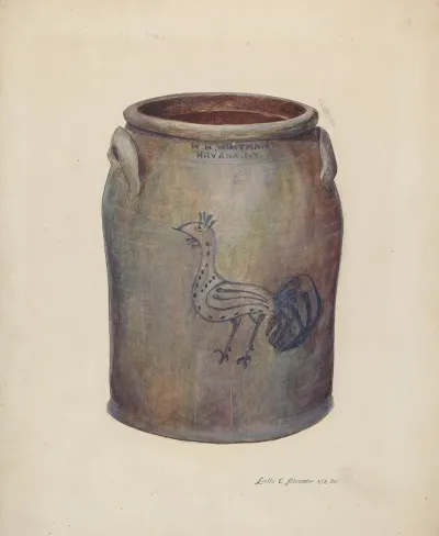 Gray Stoneware Crock 2