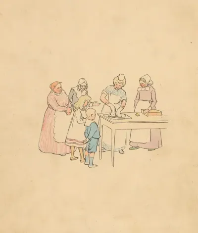 Groep Kijkt Naar Vrouw Die Deeg Kneedt