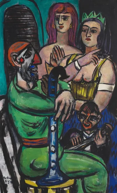 Groser Clown Mit Frauen Und Kleiner Clown