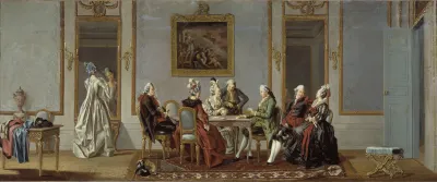 Gustavian Style Interior With Cardplayers