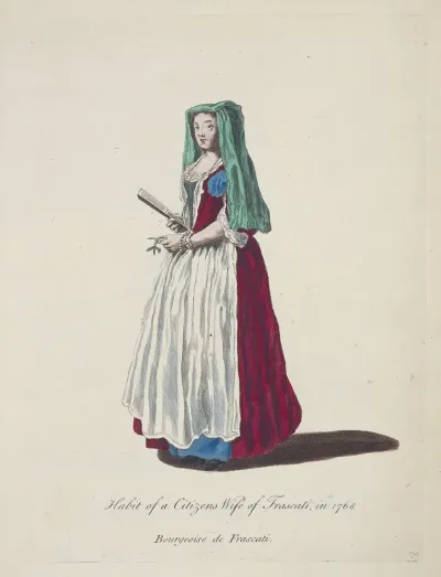 Habit Of A Citizens Wife Of Frascati In 1768 Bourgeoise De Frascati