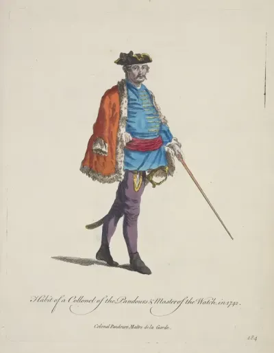 Habit Of A Colonel Of The Pandours Master Of The Watch In 1742 Colonel Pandoure Maiitre De La Garde