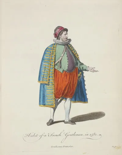 Habit Of A French Gentleman In 1581 Gentilhomme Francoise