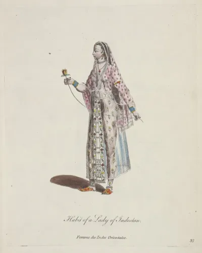 Habit Of A Lady Of Indostan Femme Des Indes Orientales