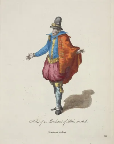Habit Of A Merchant Of Paris In 1626 Marchand De Paris