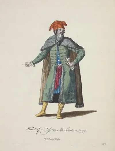 Habit Of A Russian Merchant In 1577 Marchand Russe