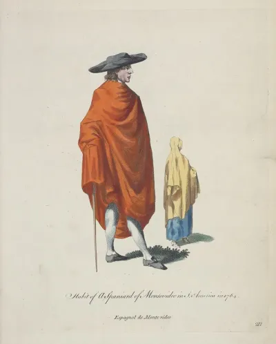 Habit Of A Spaniard Of Montevideo In South America In 1764 Espagnol De Montevideo