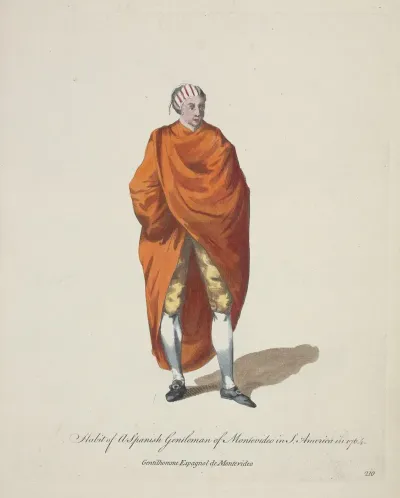 Habit Of A Spanish Gentleman Of Montevideo In South America In 1764