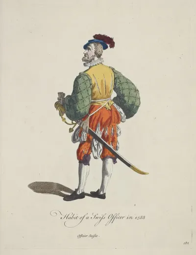 Habit Of A Swiss Officer In 1588 Officier Suisse