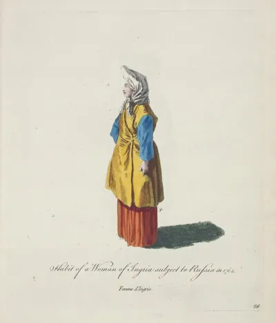 Habit Of A Woman Of Ingria Subject To Russia In 1764 Femme Dingrie