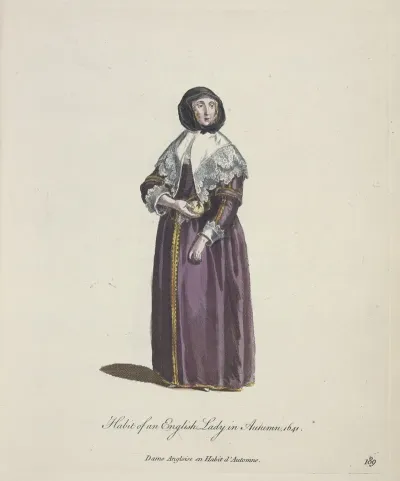 Habit Of An English Lady In Autumn 1641 Dame Angloise En Habit Dautomne