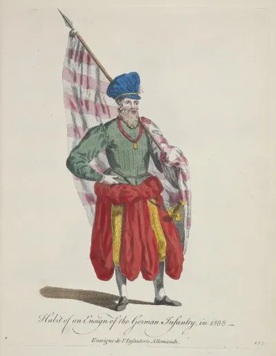 Habit Of An Ensign Of The German Infantry In 1588 Enseigne De Linfanterie Allemande